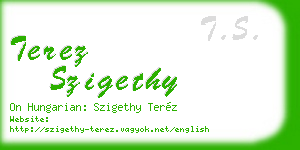 terez szigethy business card