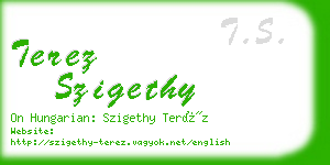 terez szigethy business card